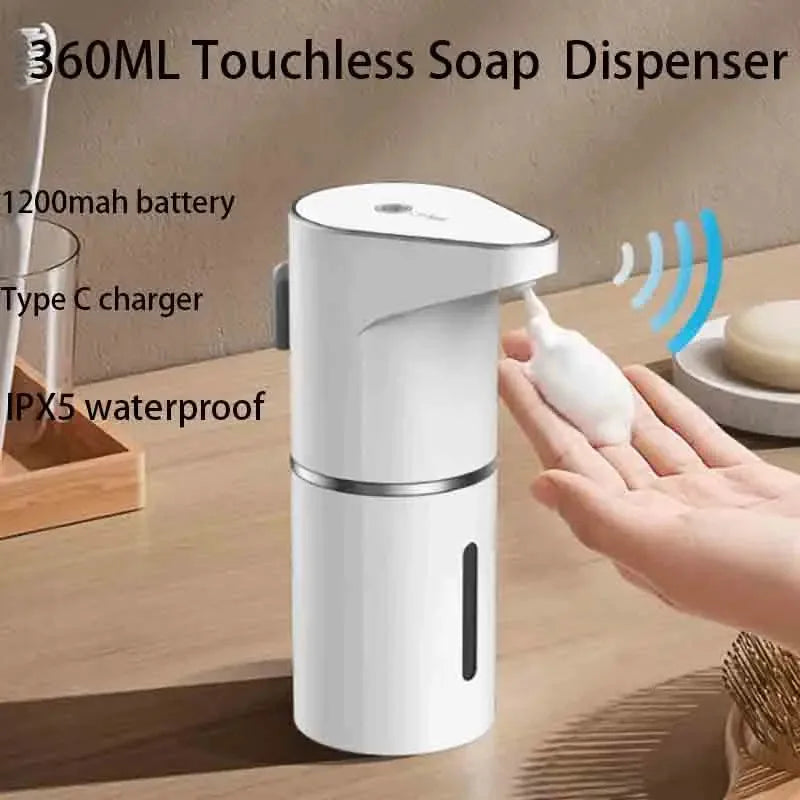2026 New Automatic Foam Soap Dispensers Bathroom Smart Washing Hand Machine With USB Charging White High Quality ABS Material