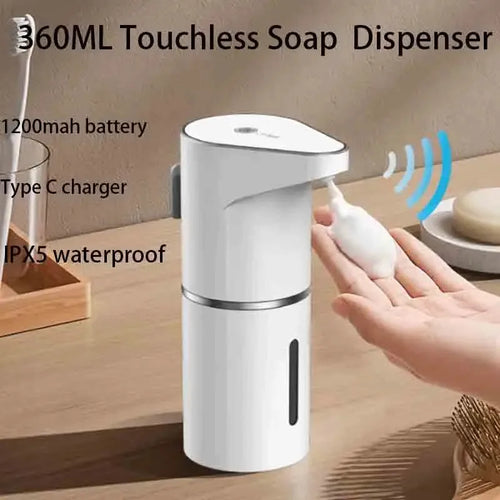 2026 New Automatic Foam Soap Dispensers Bathroom Smart Washing Hand Machine With USB Charging White High Quality ABS Material